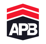 Stylized logo with red and black